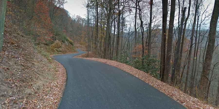 17 brutal switchbacks in the Green River Cove Road of North Carolina