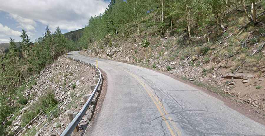 A bumpy paved road to Ski Apache in New Mexico