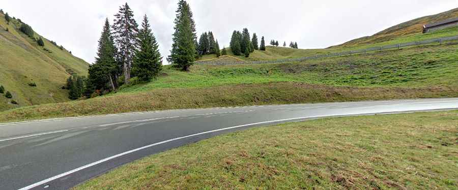 A curvy road to Hochtannberg Pass in the Austrian Alps