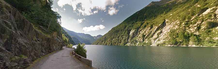 A Narrow Paved Road to Lago del Sambuco in Ticino