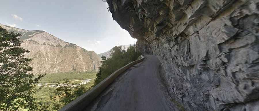 A Narrow Road to Col du Solude in the French Alps