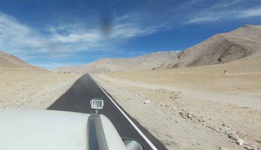 A Paved Mountain Road to Polongka La in Southern Ladakh