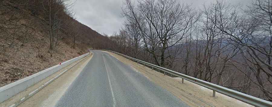 A paved mountain road to Shipka Pass in Bulgaria