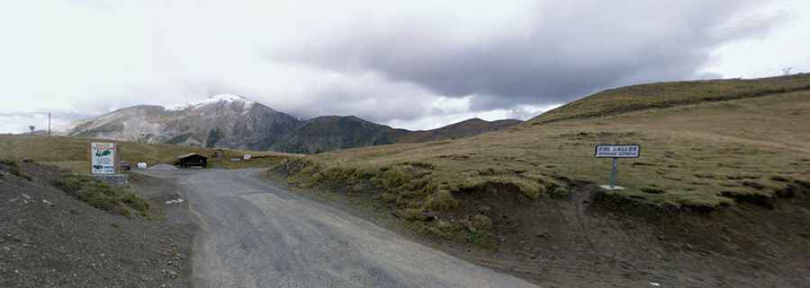 A paved road among the clouds to Col d'Allos in the Provence