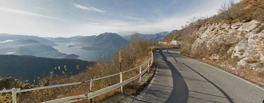 A paved road to Agueglio Pass