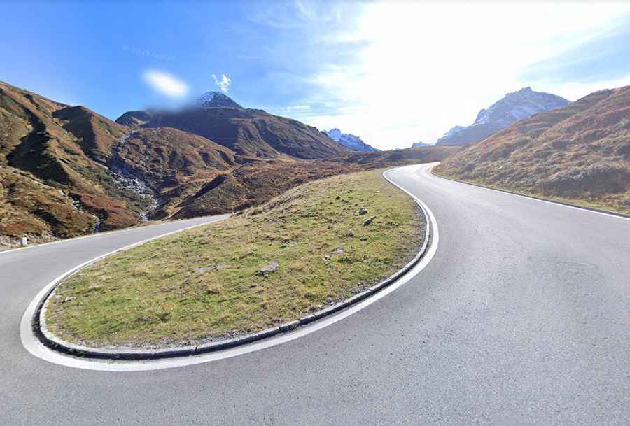 A paved road to Bielerhohe Pass in the Austrian Alps