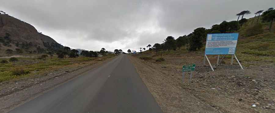 A paved road to Pino Hachado Pass in the Andes