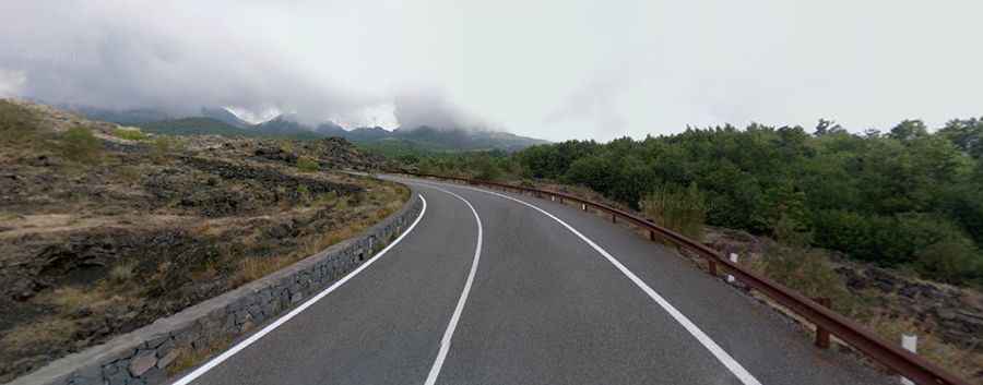 A Paved Road to Rifugio Sapienza on Mount Etna