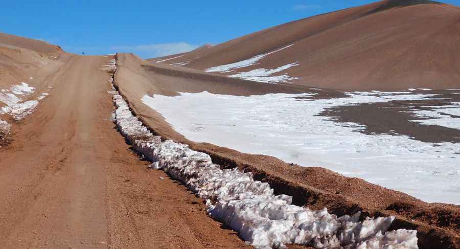 A Road through the Scenic Pircas Negras Pass High in the Andes
