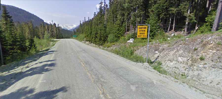 A scenic mountain road to Cayoosh Pass in BC
