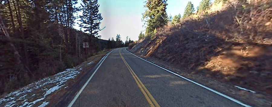 A scenic paved road to Beaver Creek Summit in ID