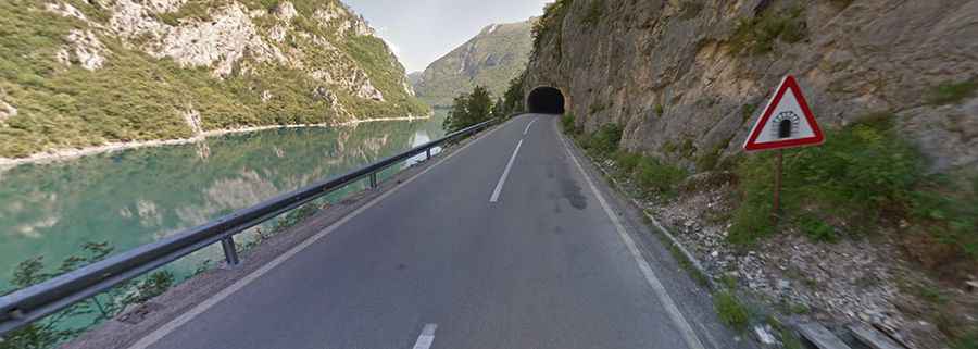 A scenic road across Piva Canyon in Montenegro