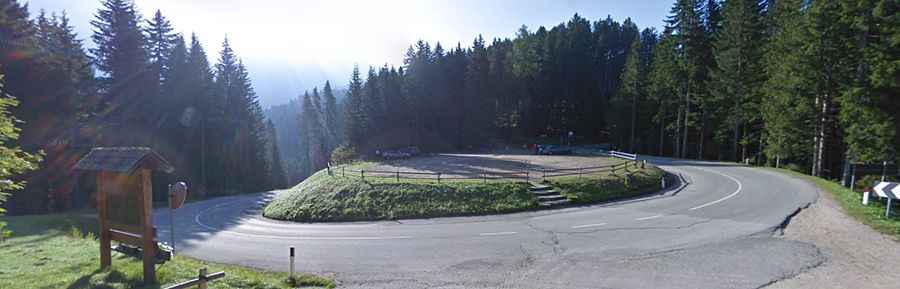 A Steep (24%) Paved Road to Nigra Pass in the Dolomites