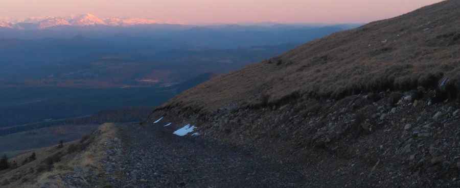 A Steep Unpaved Road to Shunda Mountain in Alberta