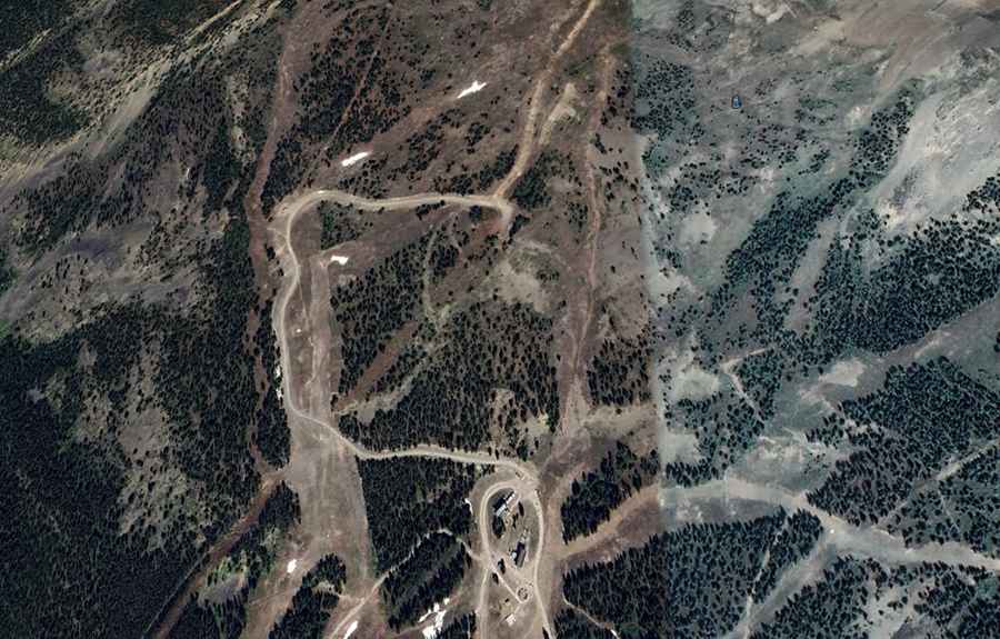 A steep unpaved road to Whitehorn Mountain in AB