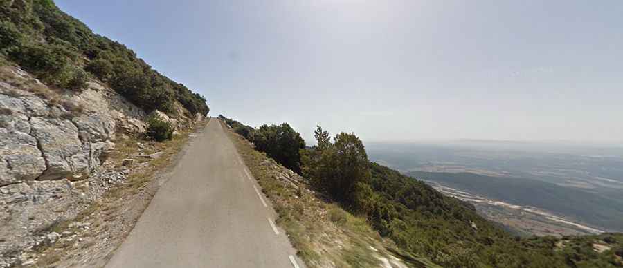 A wild narrow road to Santuari de la Mare de Déu del Mont
