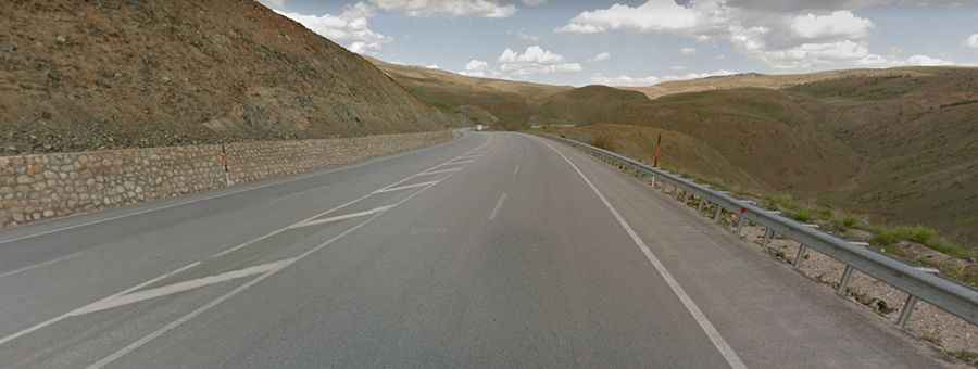 A wild paved road to Sakaltutan Geçidi in Erzincan Province