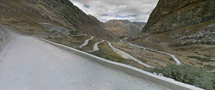 A wild road to Laguna de Paton in the Andes
