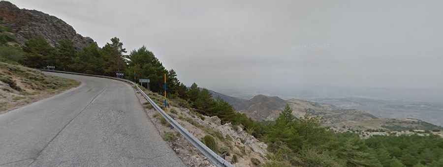 A wild steep road to Alto de Hazallanas in Andalusia