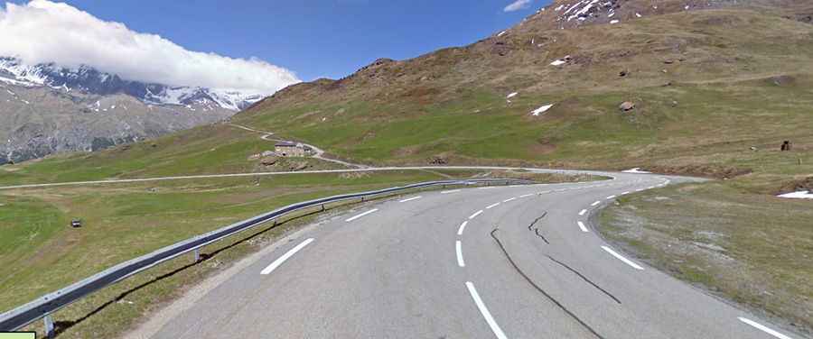 An epic road to Col du Mont-Cenis in the Alps