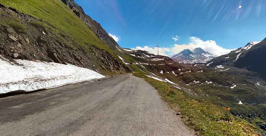 An iconic road to Griessee in the Swiss Alps