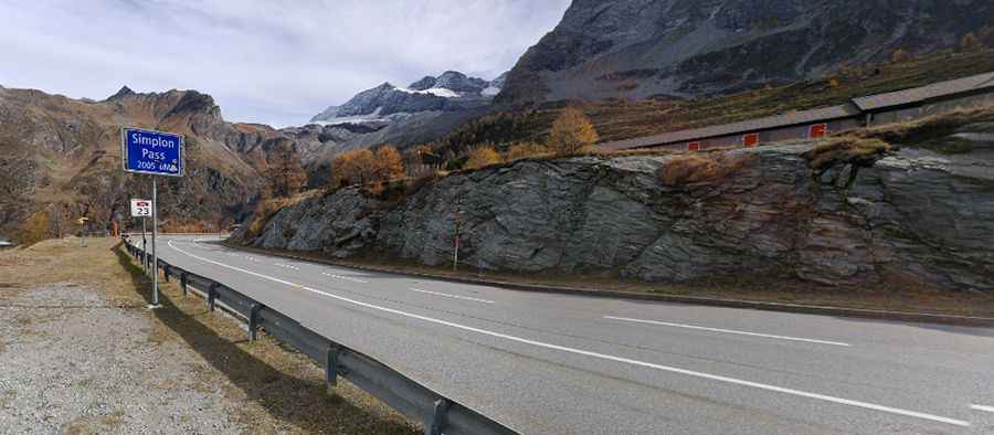 An iconic road to Passo del Sempione in the Swiss Alps