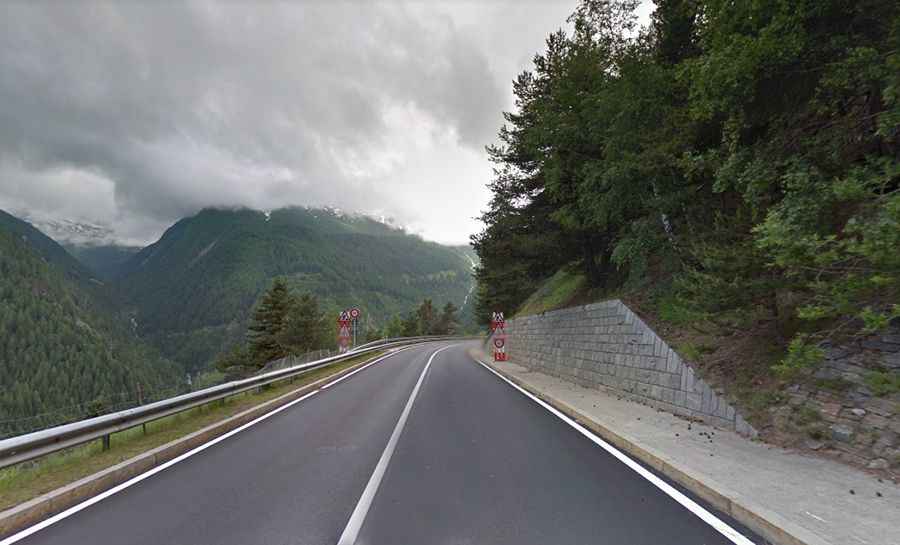 An iconic road to Simplon Pass in the Swiss Alps