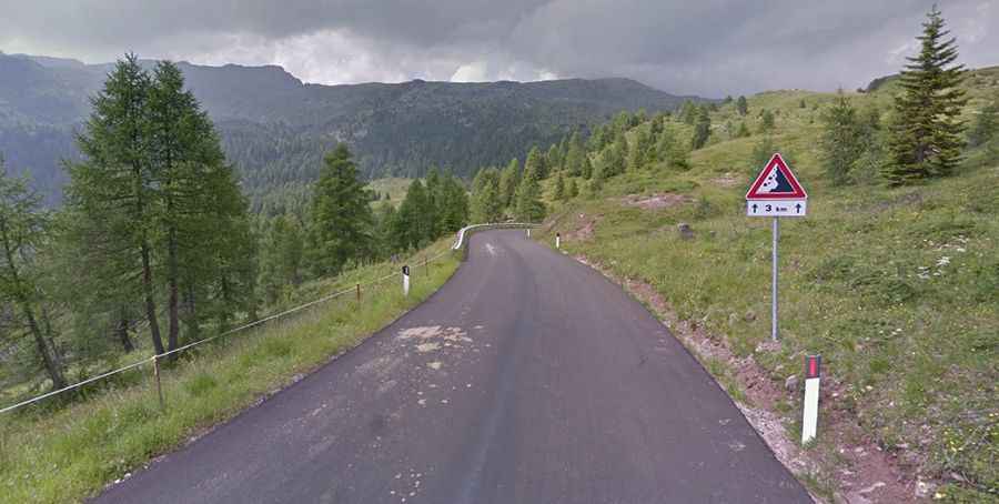 An Iconic Road to Valles Pass in the Dolomites