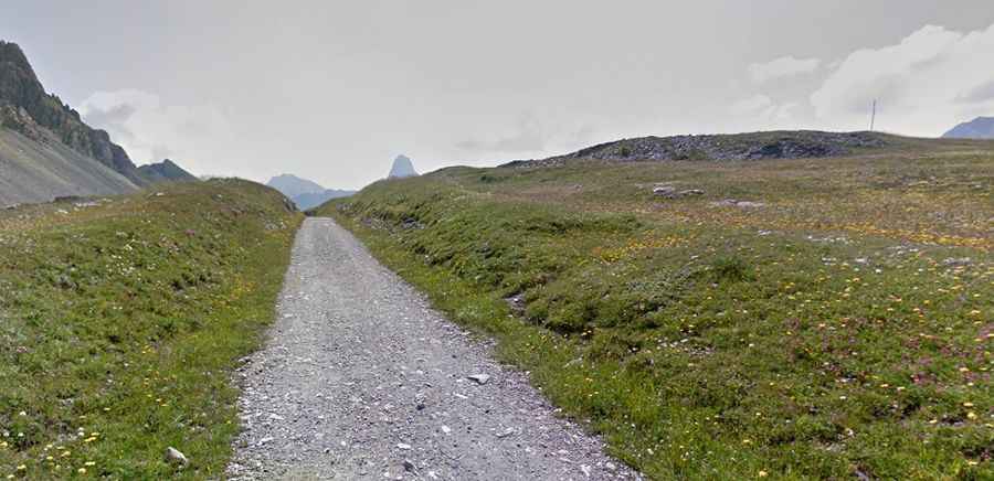 An Old Military Unpaved Road to Gardetta Pass in the Cottian Alps