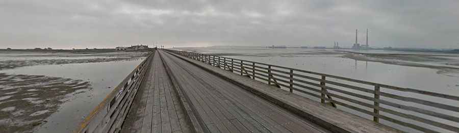 Bull Bridge is an old wooden bridge on Ireland's east coast