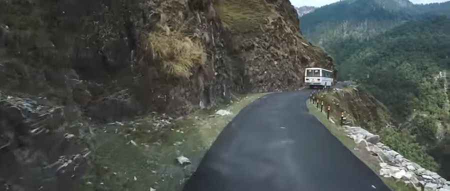 Courage is required to drive the road to Munsiyari