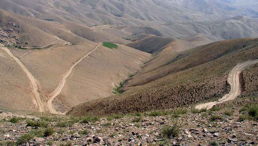 Courage is required to drive to the summit of Kotal-e Tamazan