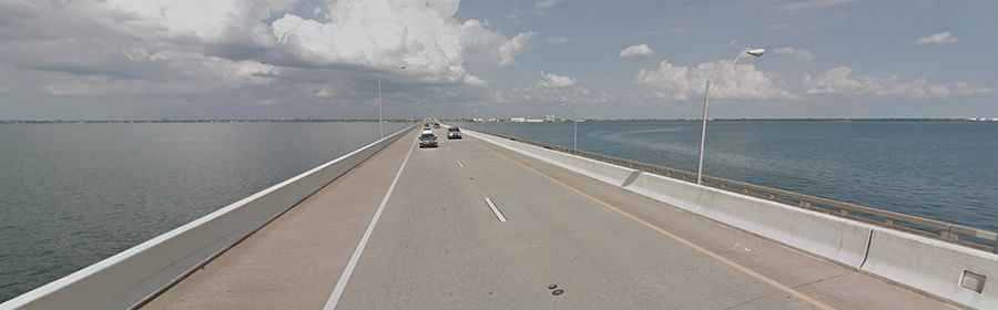 Crossing the historic Gandy Bridge in Florida
