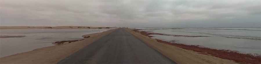D1986 is a Road Through a Salt Field on the Coast of Namibia