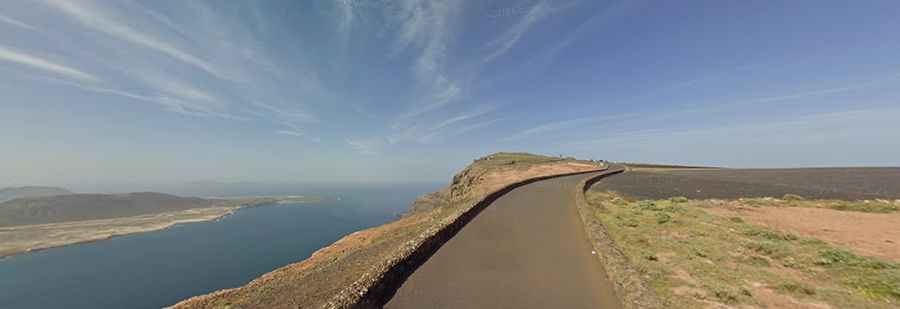 Driving a Fabulous Cliff Road with Panoramic Views to Mirador Del Rio in Lanzarote