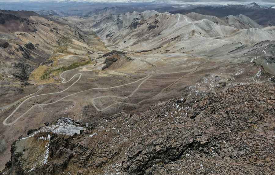 Driving a road to the brutally high Abra Huayta in Arequipa