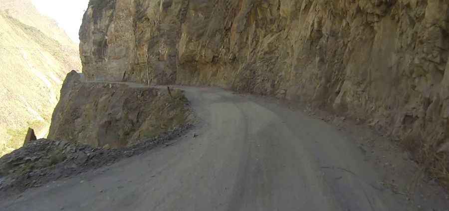 Driving the hairy road from Santa Maria to Santa Teresa in Peru