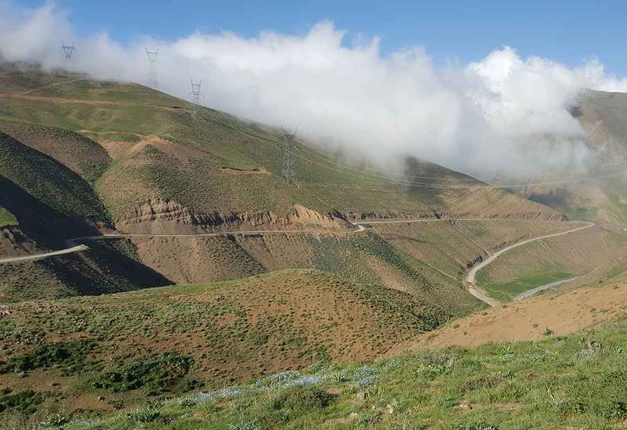Driving the high mountain road to Kandovan Pass in Iran