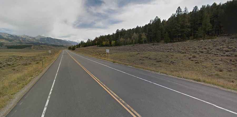 Driving the paved mountain road to Poncha Pass in Colorado