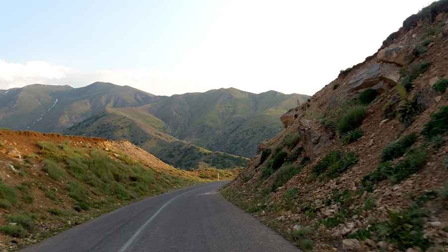 Driving the paved road to Lavash Pass in the Alborz Mountains