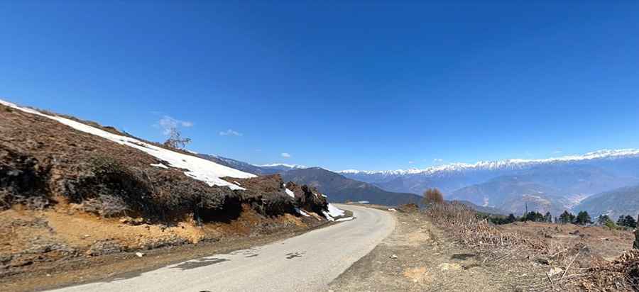 Driving the paved road to Mandala Top in Arunachal Pradesh