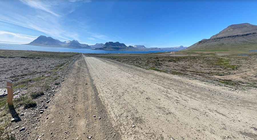 Driving the Road 643 in Iceland to the end of the world