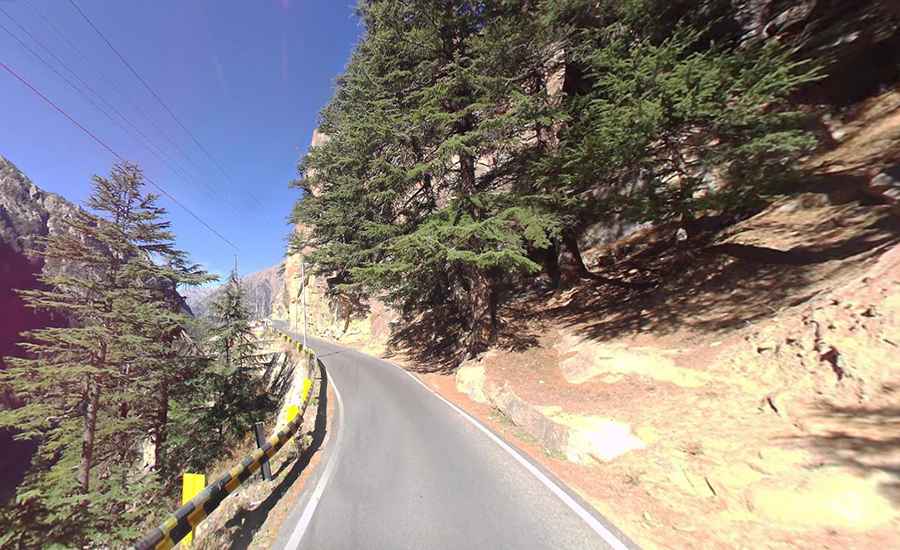 Driving the Road with Vertical Cliffs and No Guardrails to Gangotri