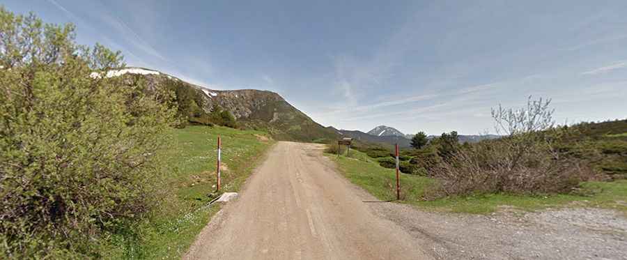 Driving the scenic road to Puerto de las Señales in the Cantabrian Mountains