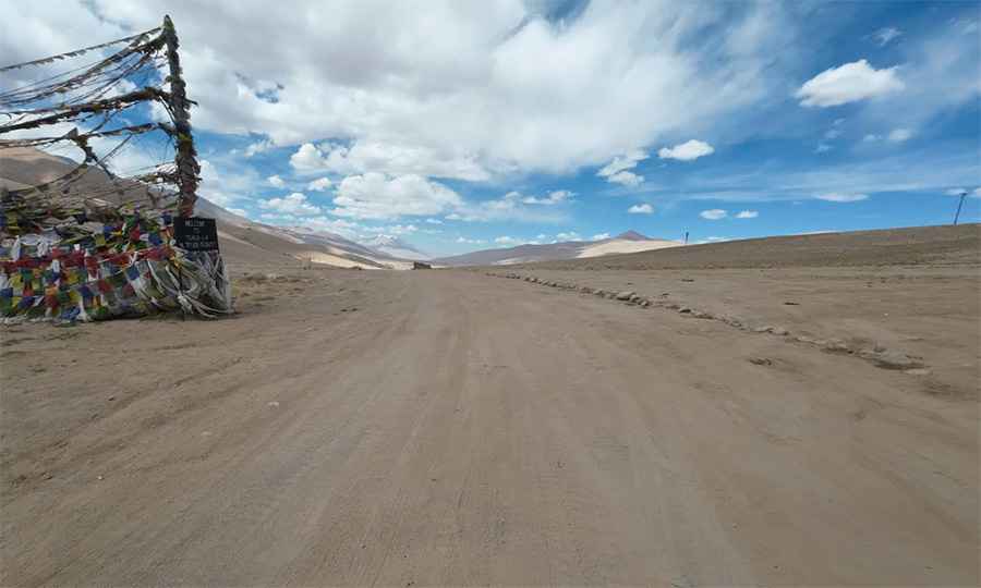 Driving the wild unpaved road to Tsaka La in the Himalayas
