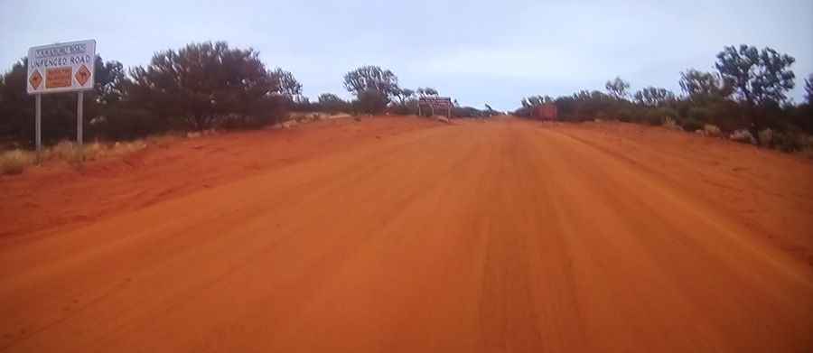 Driving through the Tjukaruru Road in the Northern Territory