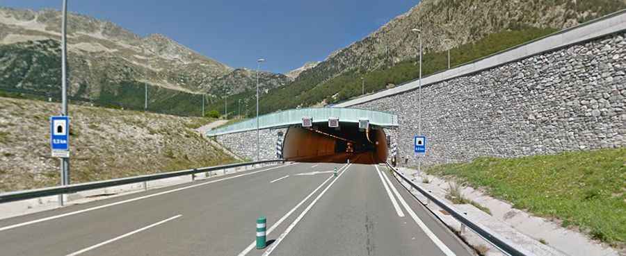 Driving through Vielha Tunnel in Spain's Pyrenees