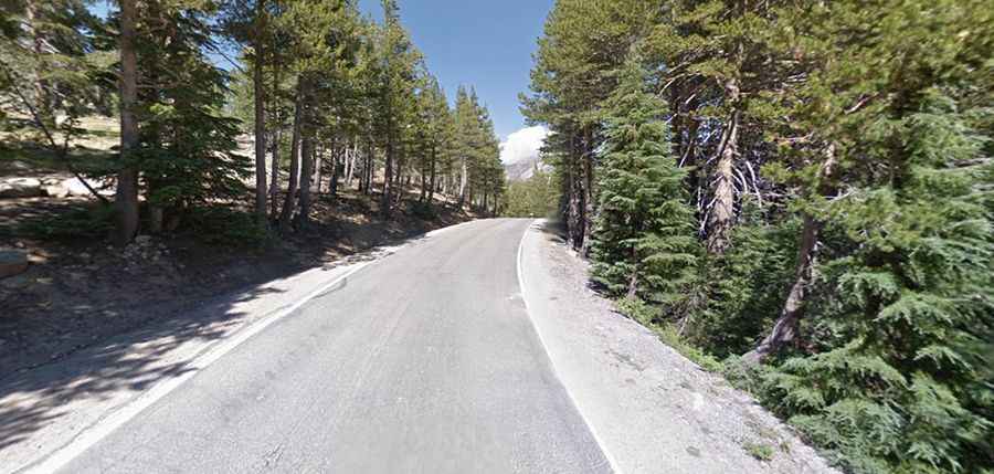 Ebbetts Pass is a very steep narrow road in Sierra Nevada
