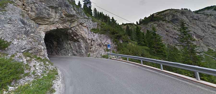 Falzarego Pass is a road with 38 sharp hairpin bends