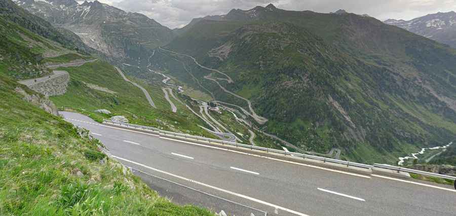 Grimsel Pass is a 5-star road in the Swiss Alps